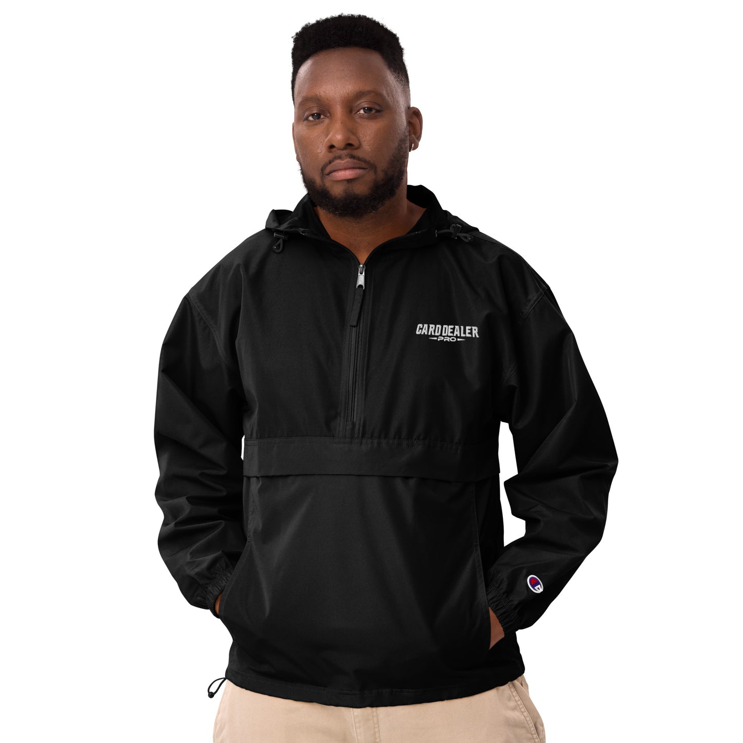 Card Dealer Pro Embroidered Champion Packable Jacket